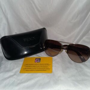 Fendi Aviator Women’s Sunglasses with Buckle Accents
